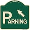Signmission Parking W/ Arrow Pointing to Top Left Heavy-Gauge Aluminum Sign, 18" x 18", G-1818-24517 A-DES-G-1818-24517 - alternate 1